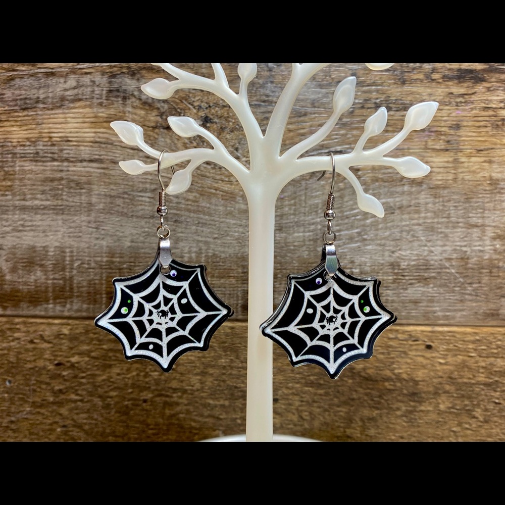 Spiderweb Earrings for Halloween